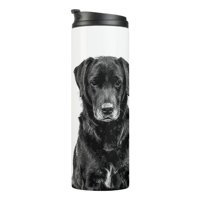 Termo Boceto de cachorro de perro labrador negro lindo (Rotado hacia la derecha)