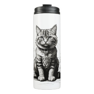 Termo Boceto de gato lindo a lápiz