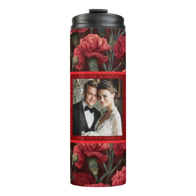 Termo Boda de flores silvestres encantadoras de clavel (Anverso)