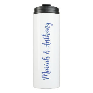 Termo Boda Elegante Creativo Clásico Azul Blanco