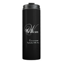 Boda Groomsman Regalo Monograma moderno Moda negro