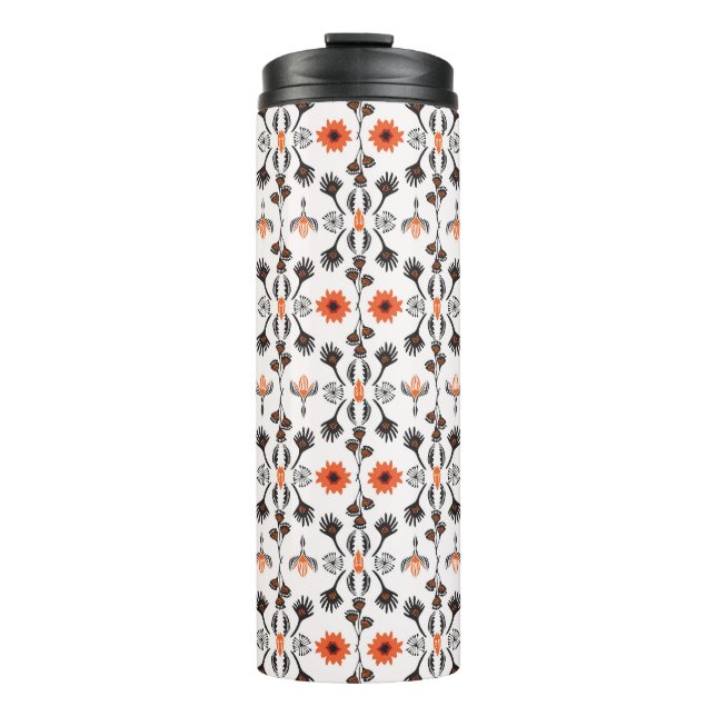 Termo Bohemio a rayas florales: cosecha a mano. (Anverso)