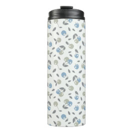 Termo Boho Beach Cherries - sage blue fruit pattern.