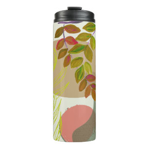Termo Boho Botánico Amarillo Verde
