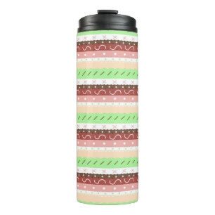 Termo Boho Brown, Burgundy, Green y Mauve Whimsical