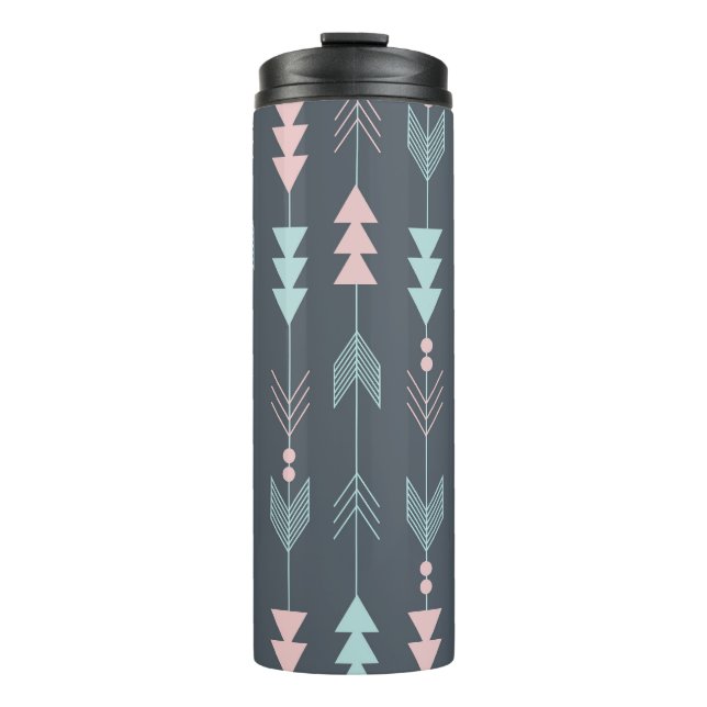 Termo Boho estilo bohemio: Patrón étnico sin foco (Anverso)