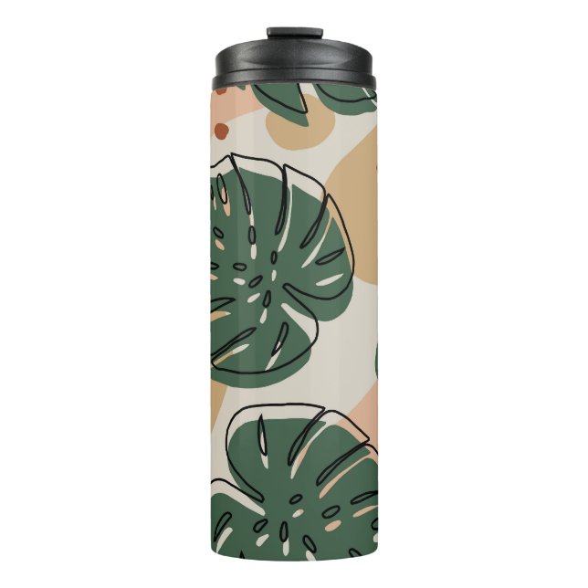 Termo Boho monstera: patrón tropical abstracto (Anverso)