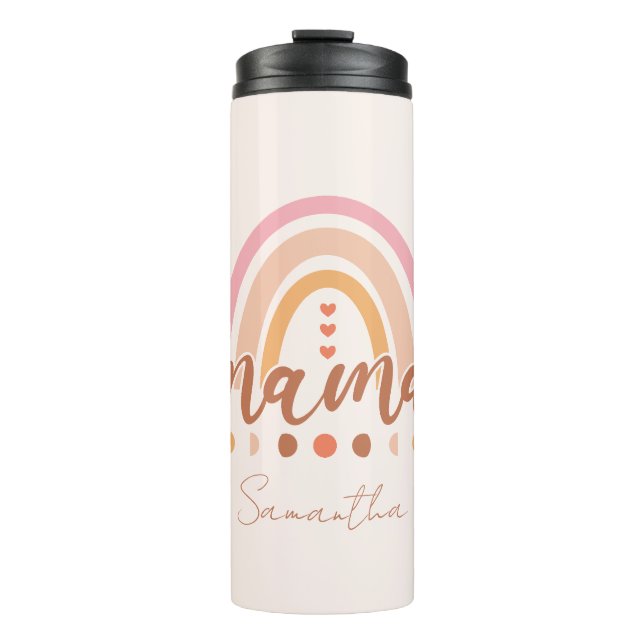 Termo Boho Rainbow Mama con las fases lunares (Anverso)