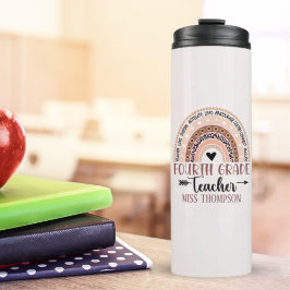 Termo Boho Rainbow Tumbler for 4th Grade Teacher