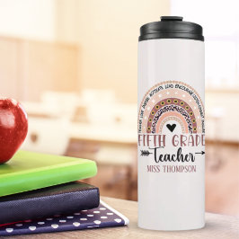 Termo Boho Rainbow Tumbler for 5th Grade Teacher
