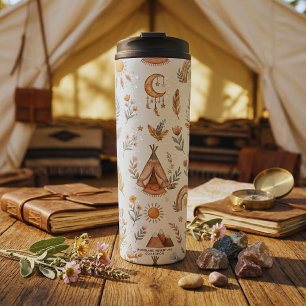 Termo Boho Teepee Aventura en el Bosque Travel Tumbler
