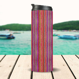 Termo Boho Vintage Rojo Violeta Rayas - 