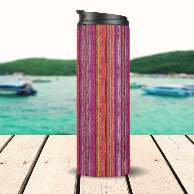 Termo Boho Vintage Rojo Violeta Rayas -  (Subido por el creador)