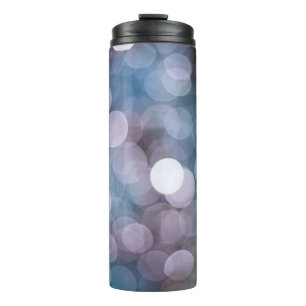 Termo Bokeh gris azul, fondo abstracto.