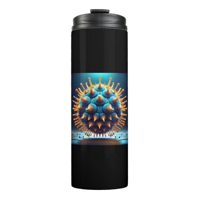 Termo Bola de Esporas Azul y Amarillo (Anverso)