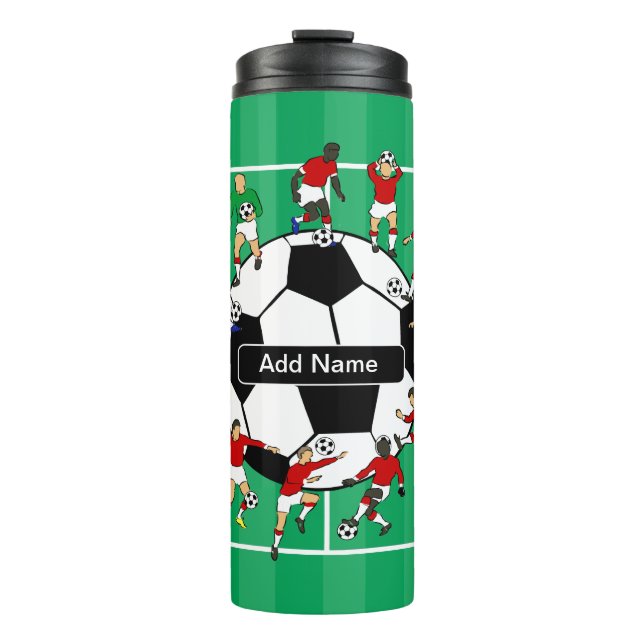 Termo Bola y jugadores personalizados de fútbol (Anverso)