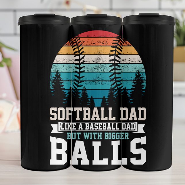 Termo Bolas más grandes de vintage Softball Dad (Subido por el creador)