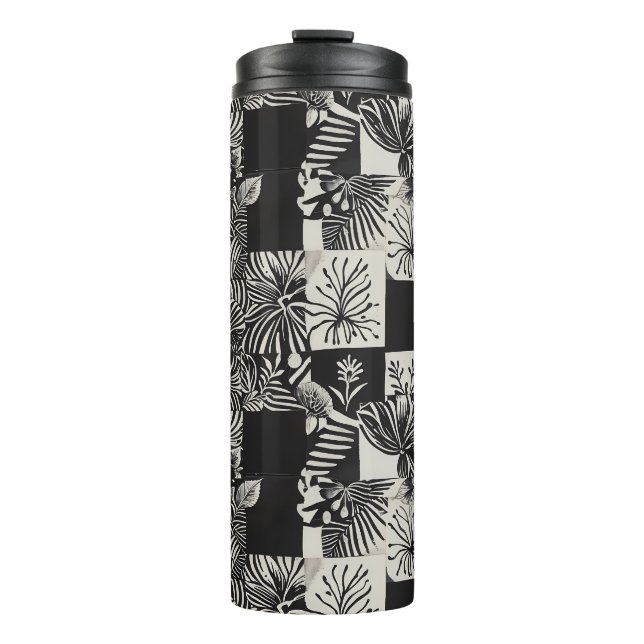 Termo Bold Tropical Monochrome Floral Pattern (Anverso)