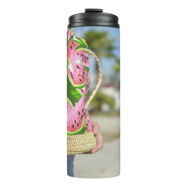 Termo Bolsa impresa con melón de agua rosa y verde (Anverso)