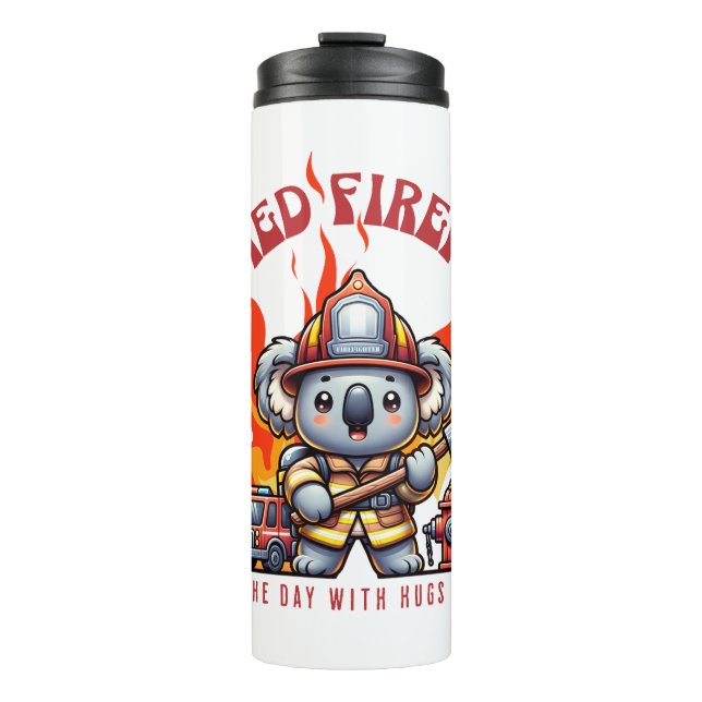 Termo Bombero Koalificado / Bombero con fuego y llamas (Anverso)