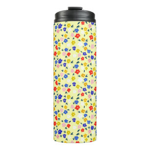 Termo Bonito delicado y floral lindo sobre amarillo past
