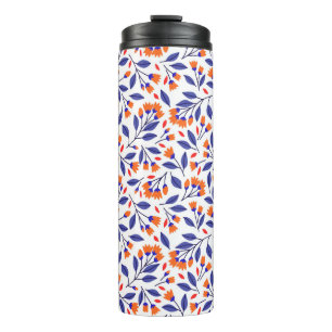 Termo Bonito flores pequeñas naranjas patrón sin fisuras