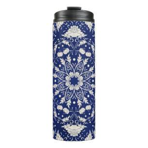 Termo Bonito patrón cuadrado floral