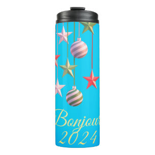 Termo Bonjour de tarjetas de Año Nuevo 2024