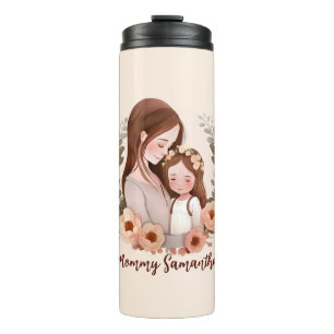 Termo Bono de mamá y hija adorables - Marco floral