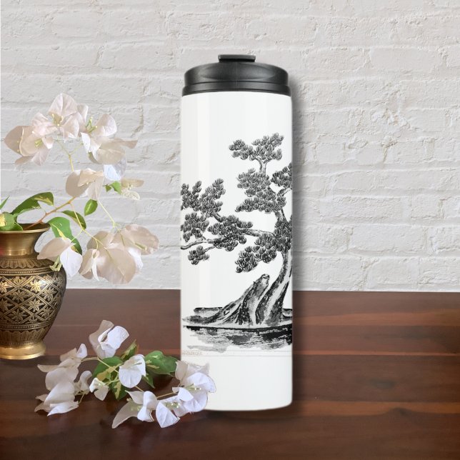 Termo Bonsai - Estilo chino - blanco y negro (Subido por el creador)