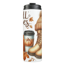 TERMO BOOTAS DE OTOÑO MARRÓN CAFÉ Y BOMBA GORRA