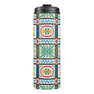 Termo Bordado de mallica italiano: Floral mediterránea
