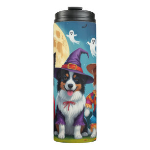 Termo Borde Collies Perros Calabaza Halloween Funny
