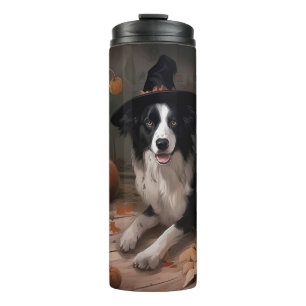 Termo Borde de Collie Pumpkins Halloween Scary