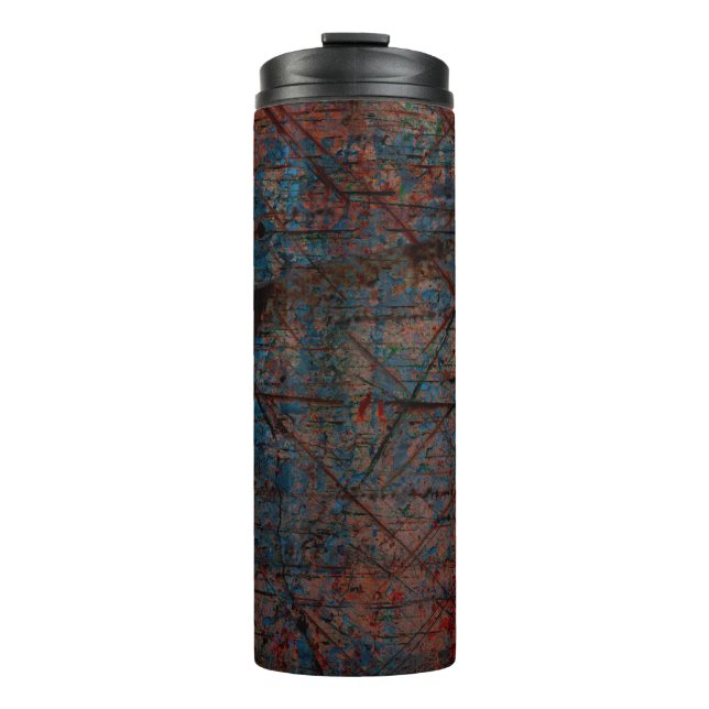 Termo Borde multicolor abstracto con fondo abstracto (Anverso)