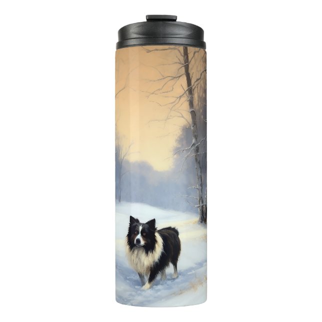 Termo Border Collie Deja que nieve Navidad (Anverso)