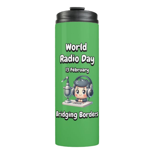 Termo Bordes de puente. Día Mundial de la Radio. (Anverso)