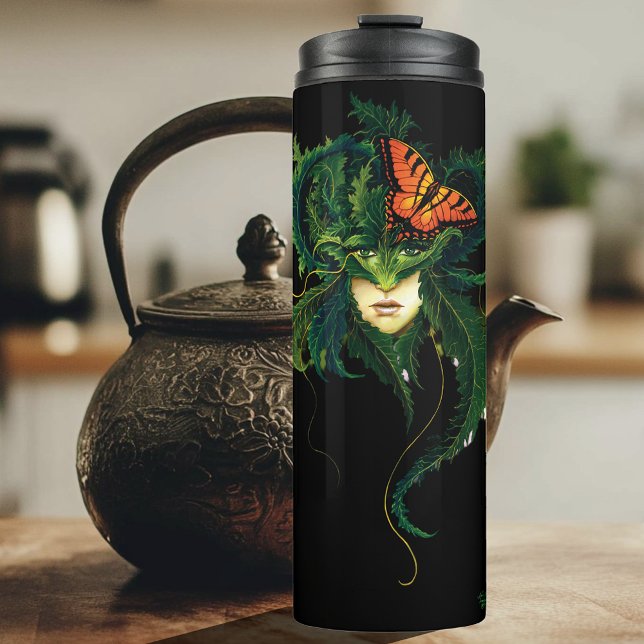 Termo Bosque Encantador Dríada Mujer Mariposa Fantasía (Subido por el creador)