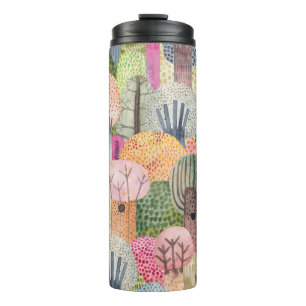 Termo Bosque Infantil: fondo acuarela.