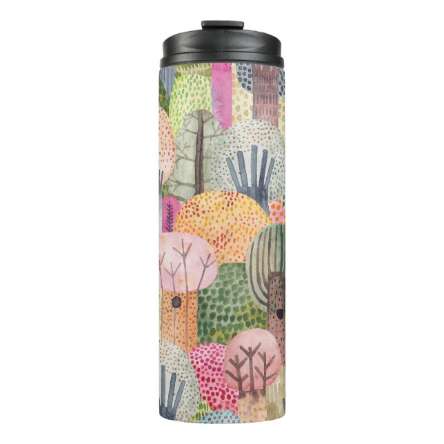 Termo Bosque Infantil: fondo acuarela. (Anverso)