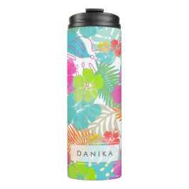 Termo Bosque tropical de PixDezines/Hibiscus/Naranja/Ama