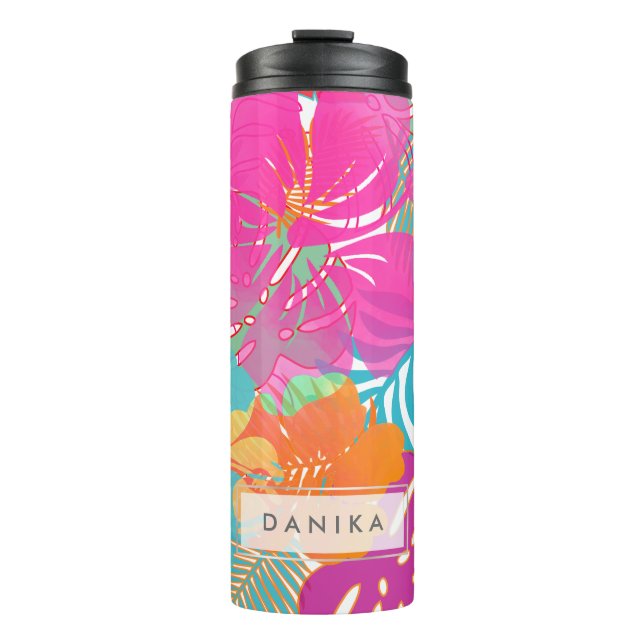 Termo Bosque tropical de PixDezines/Hibiscus/Naranja/ama (Anverso)