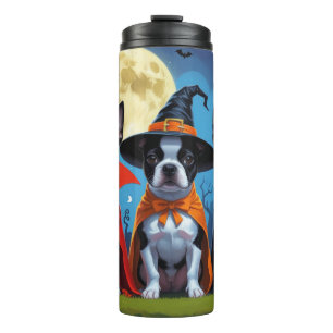 Termo Boston Terrier Dogs Calabaza Halloween Funny