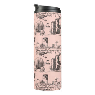 Termo Boston Toile Black and Pink