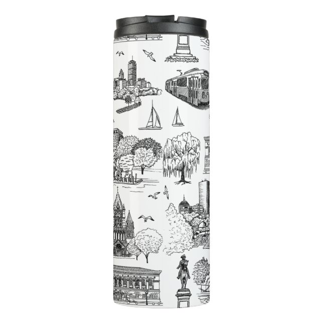 Termo Boston Toile (Ed. Aniversario) Negro/Blanco (Reverso)