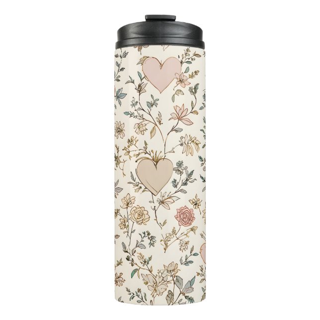 Termo Botanical Hearts Romantic Floral Valentine Pattern (Anverso)