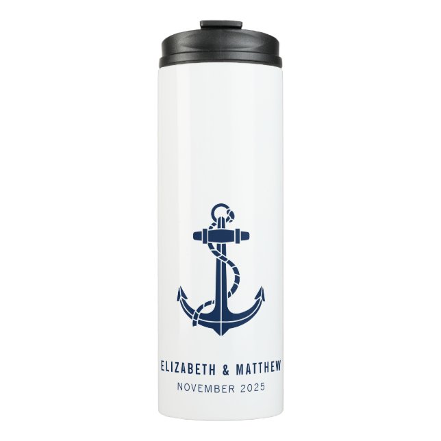 Termo Bote Anchor Beach Wedding Personalizado Swag (Anverso)