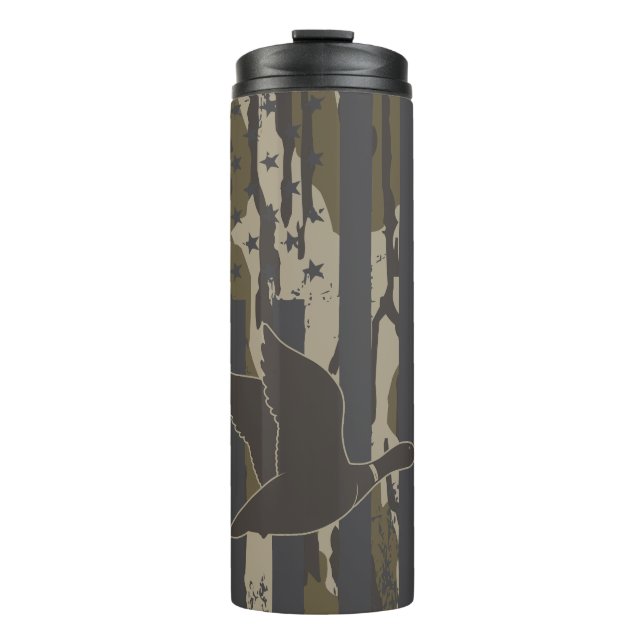 Termo Bottomland Camo Duck Caza Bandera Americana Estado (Anverso)