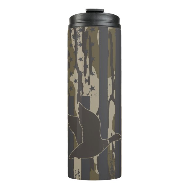 Termo Bottomland Camo Duck Caza Bandera Americana Estado (Anverso)