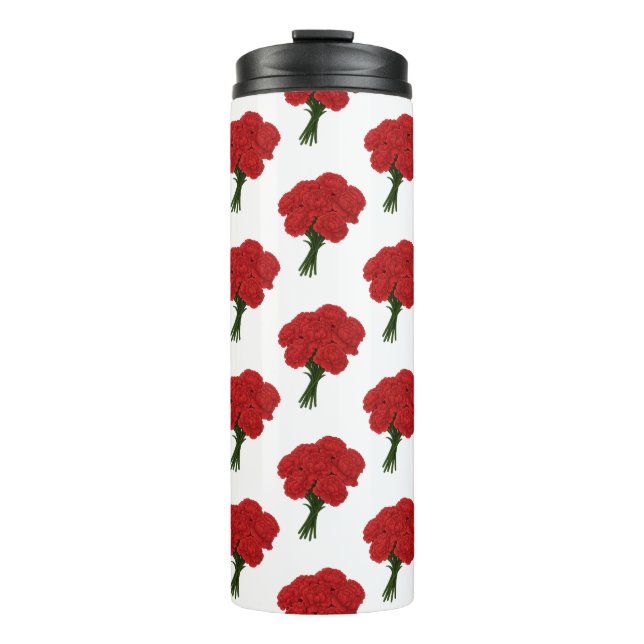 Termo Bouquet de Carnaciones Rojas - Elegante arte román (Anverso)